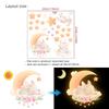 Pegatinas de pared luminosas de conejo rosa (2025), impermeables y resistentes al aceite, extraíbles, para uso transfronterizo.