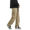 Pantalones de trabajo retro americanos para hombre, delgados de verano rectos talla grande pantalones paracaidistas, pantalones largos casuales holgados de pierna ancha para hombre