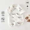 Mameluco de Bebé Verano Manga Corta Tejido de Bambú y Algodón Gasa Ropa de Bebé Niña Conjunto de Verano para Bebé Traje de Gateo Clase A