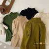 [en stock] Suéter para niños de Corea del Sur otoño e invierno nuevo estilo extranjero simple color sólido encaje hongo tejido manga larga niñas
