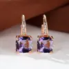 Pendientes de Amazon Transfronterizos con Incrustación de Circonita Cuadrada, Diseño Versátil Estilo Coreano, Pinzas para Orejas de Joyería de Alta Gama para Mujer