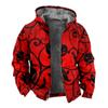Cross-Border Nova Coleção de Elementos de Halloween 5 Personalizado Casual Impresso Manga Comprida Zíper Com Capuz Moletom Algodão Roupas Inverno