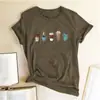Camiseta con estampado de café helado con copo de nieve manga corta estilo europeo y americano top transfronterizo AliExpress verano nuevo 2022