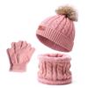 Conjunto Infantil de Touca Torcida e Cachecol de Duas Peças Transfronteiriço Touca Tricotada Bola Falsa Etiqueta de Couro Conjunto de Chapéu Aliexpress Comércio Exterior