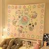 Tela de Fondo de Mesita de Noche Linda de Celebridad Cibernética para Niña Tela Colgante ins Sentido Avanzado Transformación de Habitación Dormitorio Dormitorio Decoración de Dibujos Animados