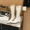 Novas Botas Longas Femininas Botas de Cano Alto 2026 Zíper nas Costas Tamanho Grande Botas de Cano Alto Slim Simples Moda Outono Inverno Salto Alto Salto Plataforma