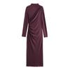 Ropa de mujer transfronteriza de comercio exterior 2024 otoño e invierno nuevo estilo europeo y americano vestido midi plisado de manga larga vestido 3067290