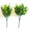 Planta artificial de eucalipto hoja de dinero planta verde en maceta moldeo por inyección planta acuática 7 tenedores tamaño flor de plástico