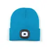 Gorro de Punto Transfronterizo Europeo y Americano para Niños con Luz LED, Carga USB, Gorro Cálido para la Cabeza para Ciclismo al Aire Libre con Ala Ancha