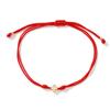 Pulsera Simple Hecha a Mano de Cuerda Roja Lns Corazón Forma de Cruz Doble Diamante Joyería Colgante para Oreja Creencia Religiosa Cultura