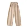 Calça Longa Casual Feminina Yuyue Novo Estilo Micro-Arco Curvada, Seda Solta Emagrecimento Quente, Cintura Elástica que Não Cede