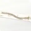 Pulseiras Europeias e Americanas Acessórios Masculinos Hiphop Cubana Cravejada de Diamantes Cobre Banhado a Ouro Pulseiras Artificiais Joias Hip-Hop Transfronteiriças