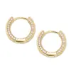 Brinco de argola C 925 cravejado com diamantes, múltiplas fileiras de microincrustações, brinco de luxo leve para o dia a dia, festa, atacado