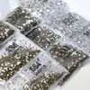 Popular Rey Ventilador Decoración de Uñas con Diamantes Paquete Completo Diamante Mineral Oro Plata Vidrio Redondo de Fondo Plano Accesorios para Uñas DIY