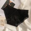 Renda feminina verão fino cintura média sem costura Seda de Gelo sexy algodão puro virilha fofo estudante malha transparente