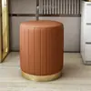 Banqueta de Luxo Leve, Banqueta de Maquiagem para Quarto, Banqueta Nórdica Moderna para Manicure, Banquinho Baixo Redondo para Sala de Estar, Banqueta para Penteadeira, Cadeira de Maquiagem