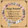 Pulsera de Acero Inoxidable con Puntadas Negras Mate Rosa Rayas Cebra Europea y Americana Transfronteriza, Pulsera Digital de Cumpleaños con Tarjeta