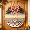Letrero de puerta de madera impreso para productos nuevos transfronterizos, letrero redondo de bienvenida, colgante decorativo para puerta de Halloween de comercio exterior para Amazon