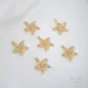 Colgante de Cola de Ballena, Estrella de Mar, Árbol de la Vida, Tulipán, Chapado en Oro Real de 14K con Circonita Incrustada, Colgante para Pulsera o Collar DIY