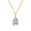 Pingente de Colar Feminino 1 Quilate Gota Pera Banhado a Ouro 14K Prata de Lei 925 Moissanita Transfronteiriço para Cabelo