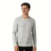 Camisetas Versátiles Cómodas de Cuello Redondo para Hombre Transfronterizas, Transpirables, Suaves y Amigables con la Piel para Primavera y Otoño, Camisetas de Manga Larga para Hombre