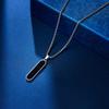 Popular Transfronterizo Amazon Collar Geométrico Simple Personalizado Europeo y Americano Cadena Color Acero Acero Titanio Esmalte Negro Colgante Largo