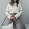Comercio exterior desea para mujer primavera y otoño europeo y americano casual versátil tejido suelto de manga larga color liso moderno suéter de cuello redondo