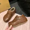 Zapatos Birkenstock de cuero con suela gruesa, tacón oculto y forro de piel para mujer, nuevo estilo 2026, zapatos de invierno para mujer, sin cordones, zapatos de algodón para nieve para mujer