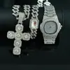 Personalidad Europea y Americana Dulce Cruz Colgante Diamante Collar Pulsera de Gemas Reloj Caja de Regalo traje Magnífico Alto Grado