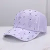 Gorra de Béisbol Versátil de Encaje Floral con Pedrería para Mujer, Nueva para Exteriores, Hueca, Transpirable, Sombrilla y Protección Solar