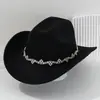 Sombreros Europeos para Hombres y Mujeres con Diamantes Cuadrados de Patrón de Agua, Cinturones Irregulares de Piedras Preciosas y Sombreros Personalizados para Bodas y Fiestas