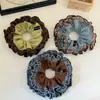 Novedad de Primavera Scrunchie Fresco de Encaje Plisado con Diseño de Flor de Doble Capa para Atar el Cabello en un Moño