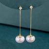 Novos brincos de franja longa com pérolas e pedrarias de diamante, estilo coreano, agulha de prata S925, brincos de deusa, um ou dois pares, atacado