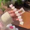 Pinza para el cabello con forma de corazón de color rosa gelatinoso ~ dulce niña primavera 2024 nueva pinza de tiburón para el cabello recogido en la parte posterior