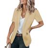 Moda Femenina Verano 2026 Transfronteriza Elegante Blazer Holgado Estilo Europeo y Americano Chaqueta Lisa de Manga Corta para Mujer