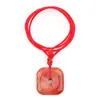 2328-Ágata de Cristal Natural 30mm Cuadrado Trenzado Cuadrado Hebilla de Seguridad Collar Punto Turístico Venta Caliente Producto Nuevo Transfronterizo