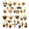 Estilo Gótico Retro Calavera Corazón Cruz Goteando Aceite DIY Aleación Joyería Accesorios Pulsera Collar Colgante W273