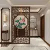 Nueva mampara de estilo chino, celosía de madera maciza, patrón floral hueco, pintura sobre gasa, sala de estar, entrada, frente a la puerta, pasillo, pantalla de asiento para bloquear