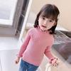 [Pronta Entrega Roupas de Tricô de Base para Meninas Primavera & Outono 2025 Novo Estilo Roupas de Tricô Gola Alta para Crianças e Bebês