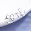 Pendientes de hierba de la suerte de cuatro hojas de plata esterlina S925, pendientes de hojas frescas y sencillas, puestos destacados, productos de origen, productos en oferta.