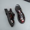 Sandálias Masculinas de Solado Grosso Tamanho Transfronteiriço 46 Tamanho Grande Verão Novo Sapatos de Couro Vazados Moda Masculina Sapatos Casuais de Negócios Atacado