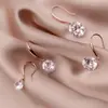 Pendientes de Plata S925 para Mujer Estilo K Pequeños Frescos Simples Dulces Pendientes de un Solo Diamante Gancho para la Oreja Joyería para la Oreja G2974