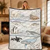 Manta con diseño de mapa de animales transfronterizo, hecha a medida, superventas en Amazon para niños y adultos, manta para pintar y garabatear a mano DIY