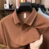 Playeras Polo para Hombre de Primavera y Verano, Nuevas Camisetas Elásticas de Manga Corta de Alta Gama, Tops Casuales Simples de Media Manga para Hombres de Mediana Edad