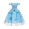 Comercio exterior niñas Princesa Aisha Falda al por mayor Manga corta Congelados Aisha Vestido Vestido de actuación Estilo Mariposa Falda de Barco