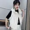 Calças Casuais para Mulheres, Estilo Coreano Slim-Fit Sem Mangas Tendência Solta Corta-Vento 2025 Com Capuz Primavera Jaqueta Colete Curto