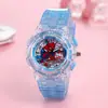 Suministro directo de fábrica reloj luminoso de Spider-Man para niños, manecillas para niño, moda, LED, parpadeante de colores, reloj de cuarzo