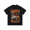 Americano hip hop figura pesado de manga curta T homens e mulheres high street fashion luta retro bottoming longo-manga comprida T-shirt