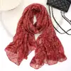 Bufanda de algodón y lino estilo Bali nueva para otoño/invierno 2026 con estampado floral, tamaño grande, delgada, suave y cálida
