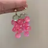 Pendientes de Perlas Frescas de Uva Dopamina de Moda para Mujer con Tachuelas de Borla Artística, Pendientes Populares Estilo Ins